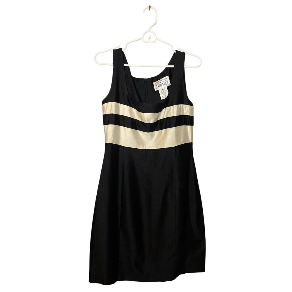 Vintage 80s Navy and White Lois Snyder Dani Max Dress Women's Size 8